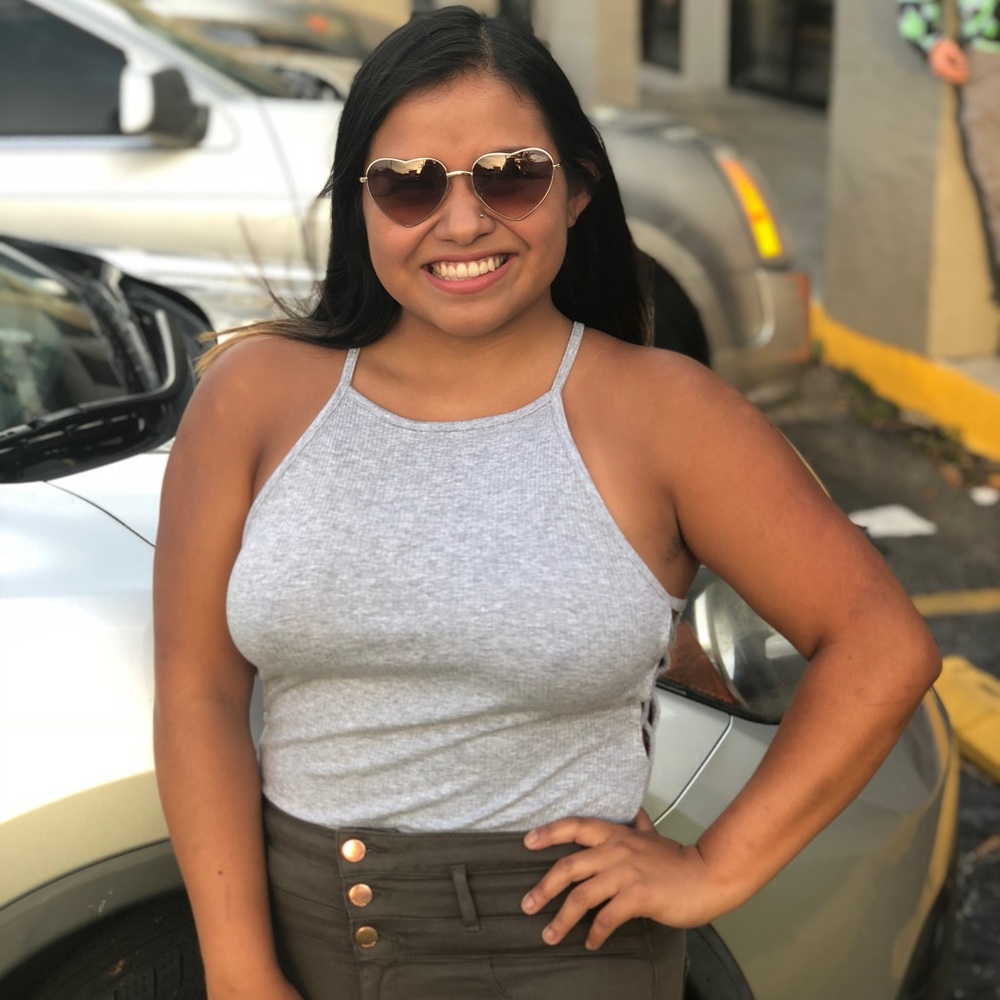 Grey Tank Top with zig-zag sides